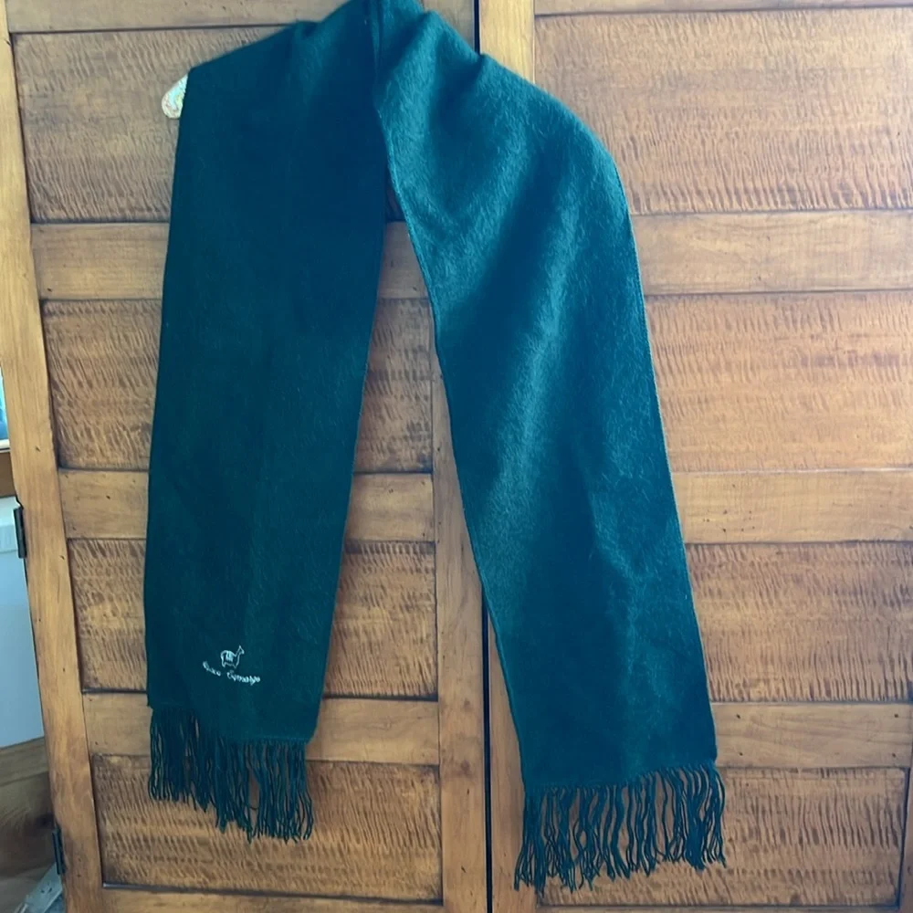 🦙🌲Dark Green Fringed Long Scarf by Alpaca Camargo | Oblong 9”W x 68”L + Fringe